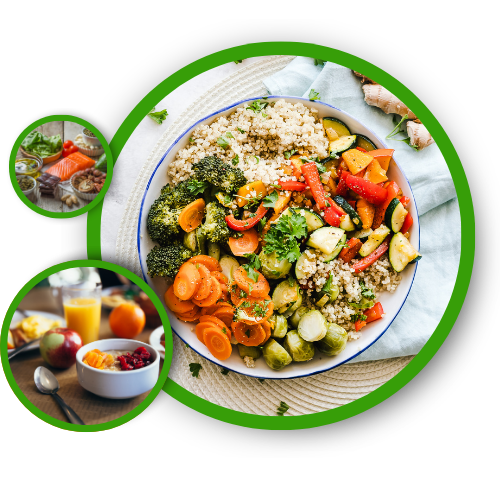 Prato saudável com legumes e grãos – Nutricionista em Indaiatuba Maria Angélica